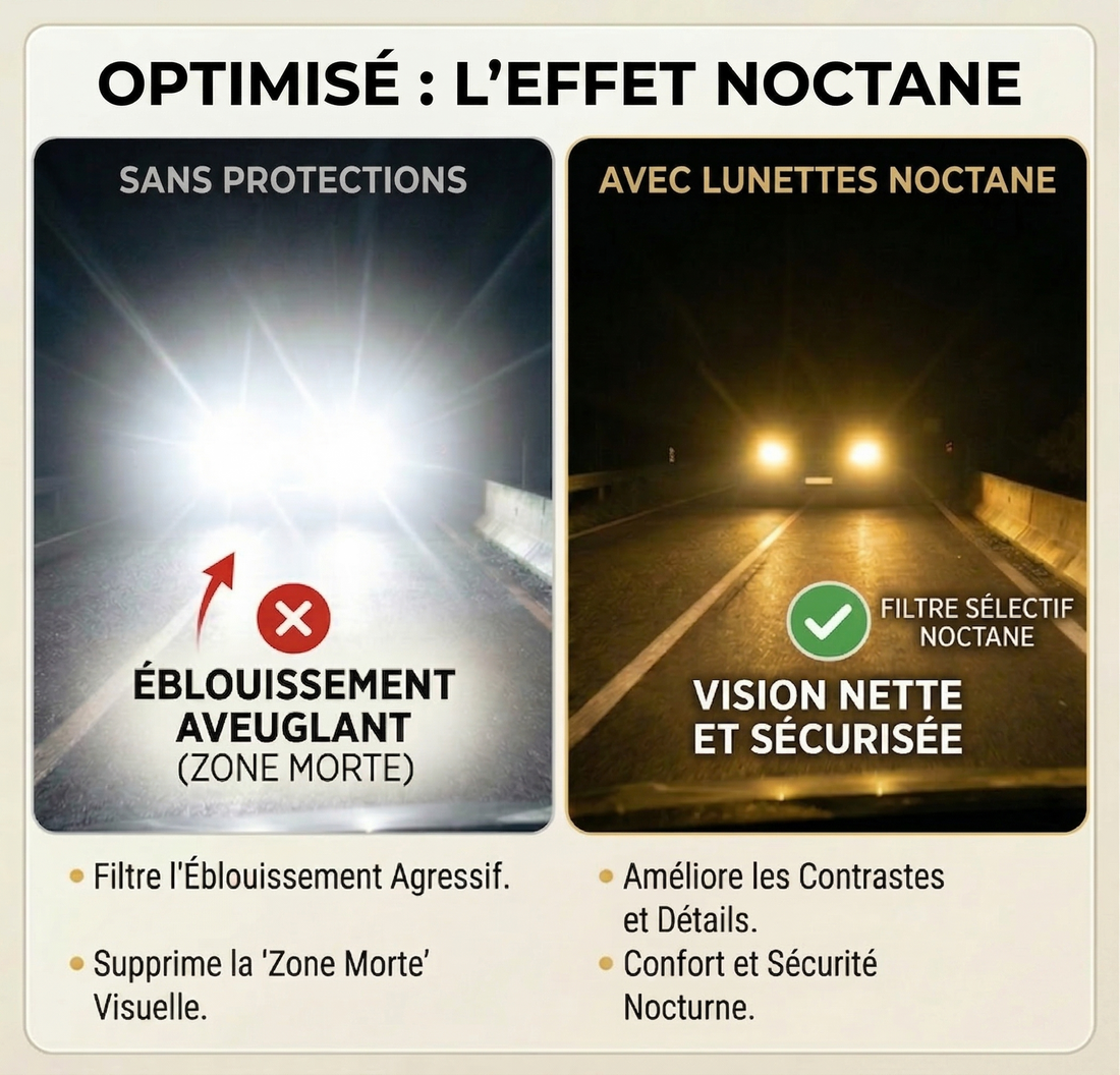 NOCTANE PRO - Lunettes Anti-Éblouissement LED